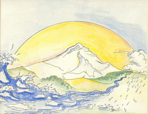 sketch of Mt. Hood