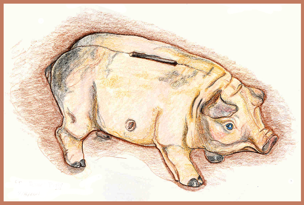 Sketch of piggy bank