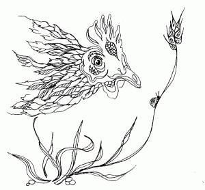 coloring page hen