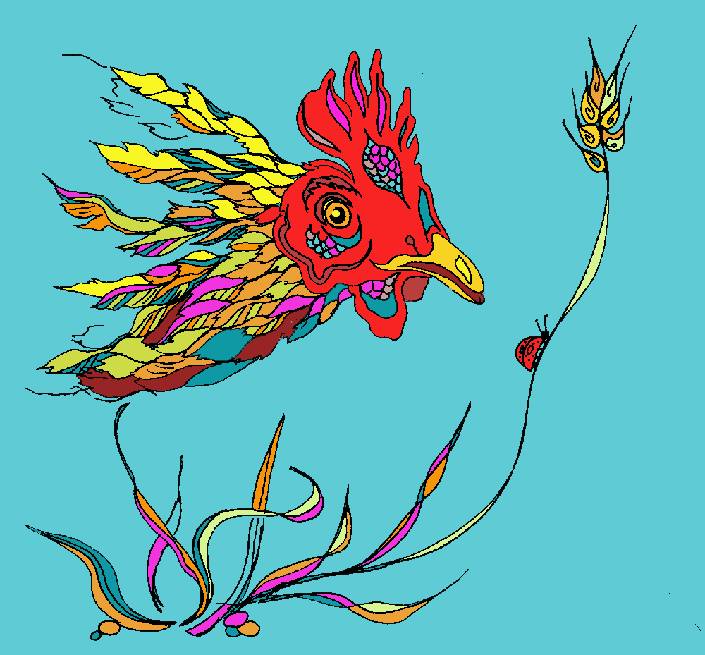 colored hen