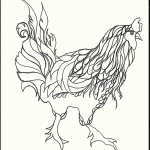 coloring page rooster