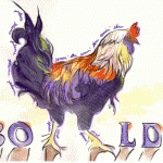 watercolor rooster with text