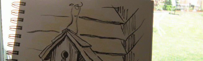 Photo of sketch of birdhouse
