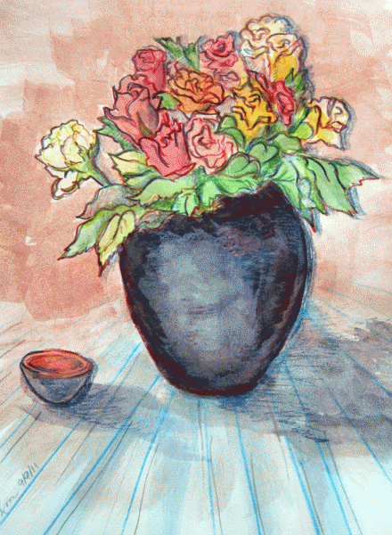 sketch of roses