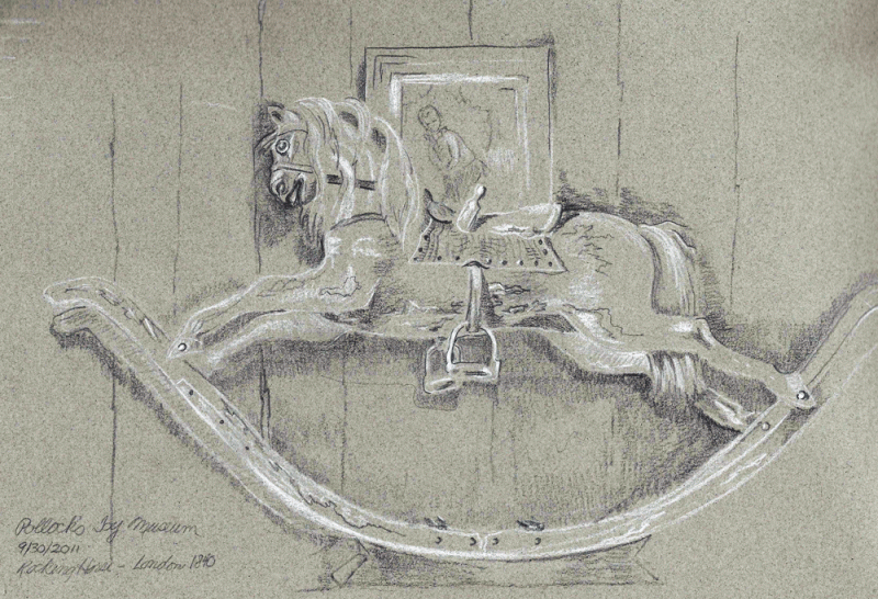 sketch of rocking horse