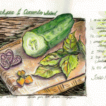 sketch of salad ingredients