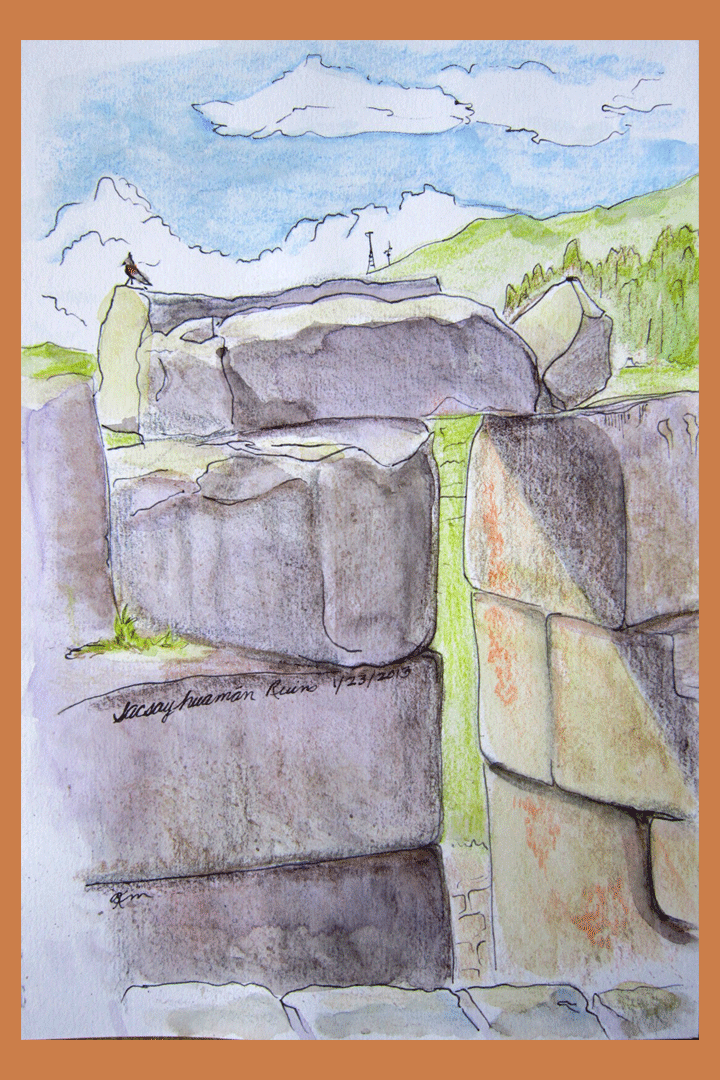 sketch of Inca Ruins