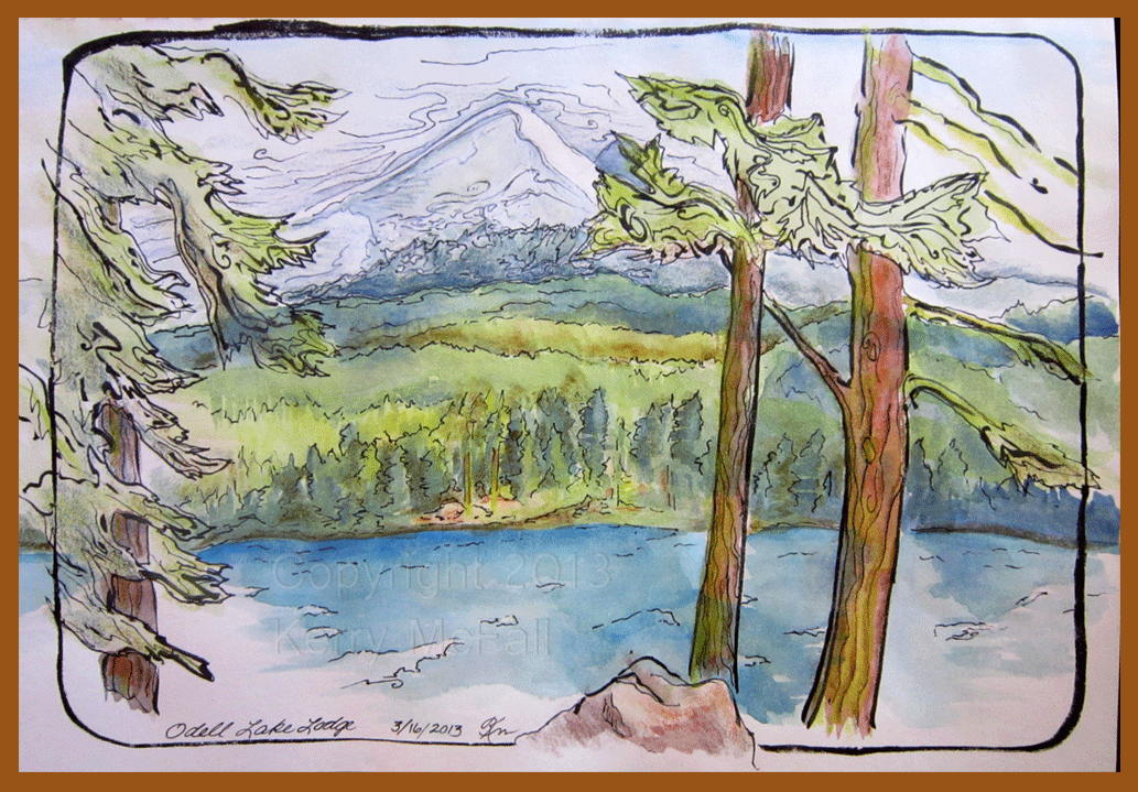 sketch of Odell Lake