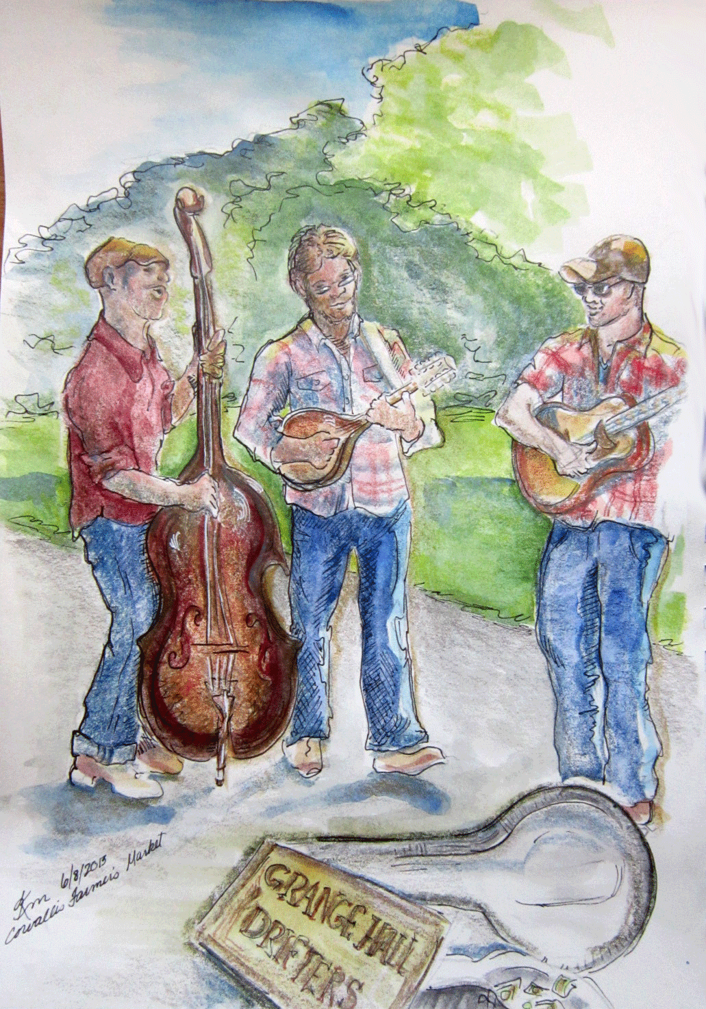 sketch of musicians
