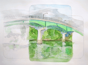"Bridge at Takena" intermediate phase, by Kerry McFall