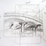 pencil sketch of bridge