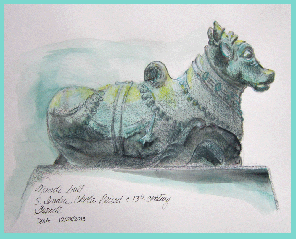 "Granite Bull" mixed media by Kerry McFall, copyright 2014
