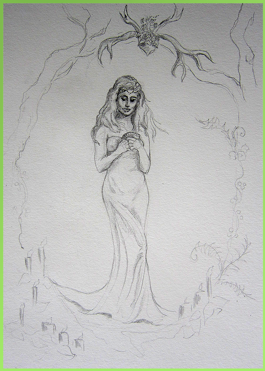 "Edgefield Bride", pencil sketch by Kerry McFall