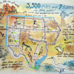 hand-painted map of 7 states