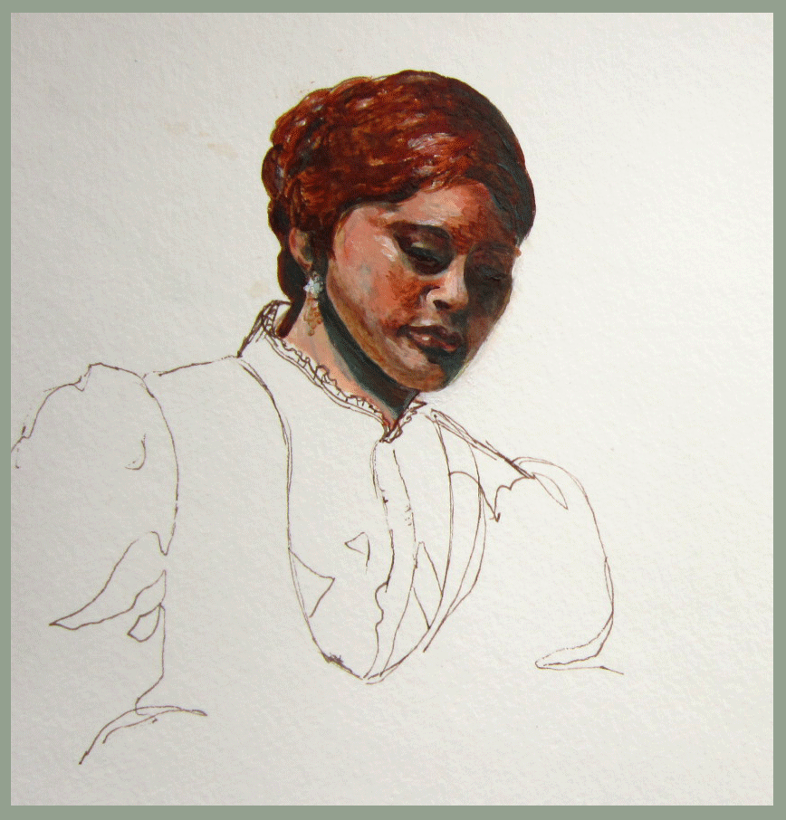 Portrait of a Young Woman, acrylic and ink, by Kerry McFall