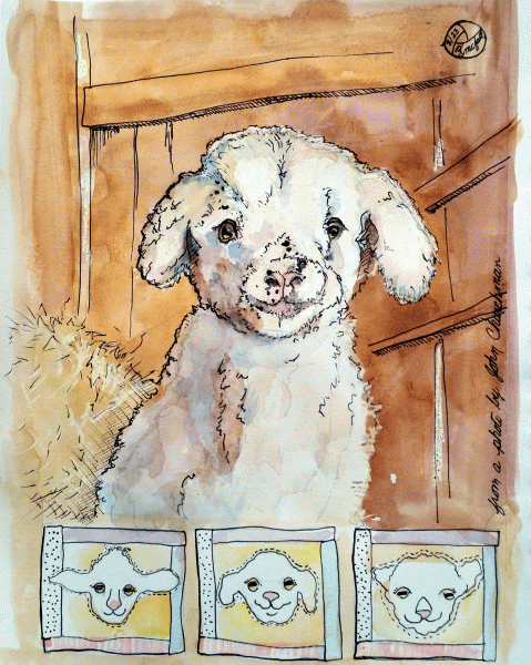 sketch of speckled lamb