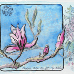 drawing/painting of tulip tree