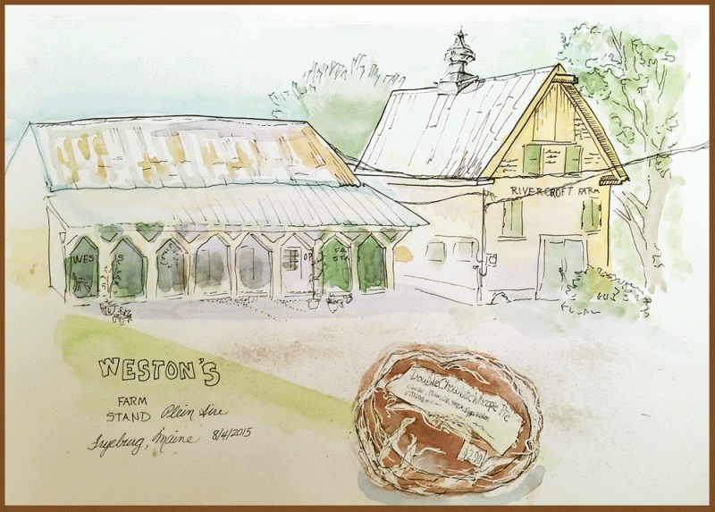 sketch of farm stand