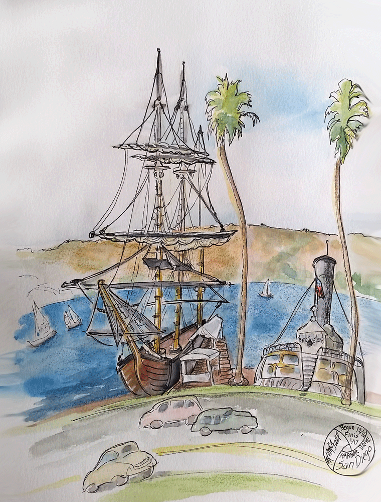 Tall Ship sketch/painting