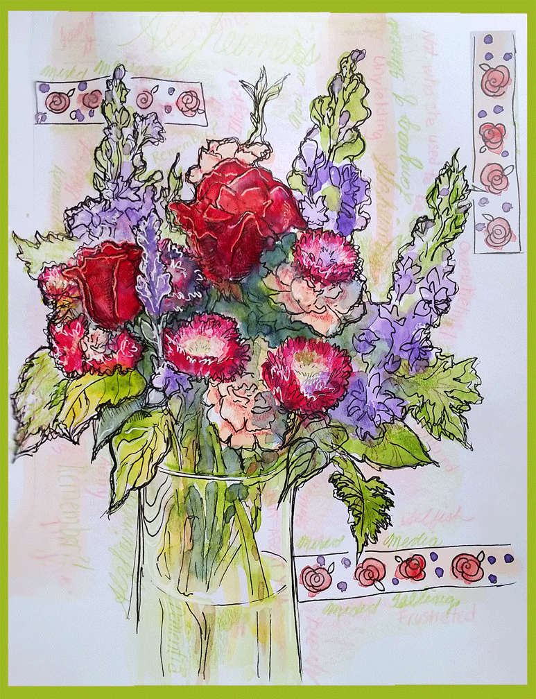 flower bouquet with text about Alzheimers