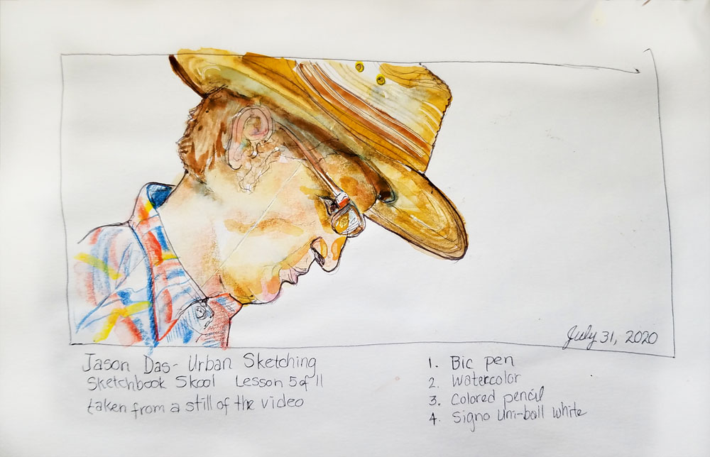 sketch of man in hat